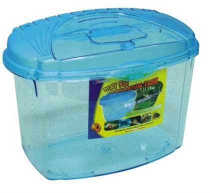 small plastic fish tank with lid